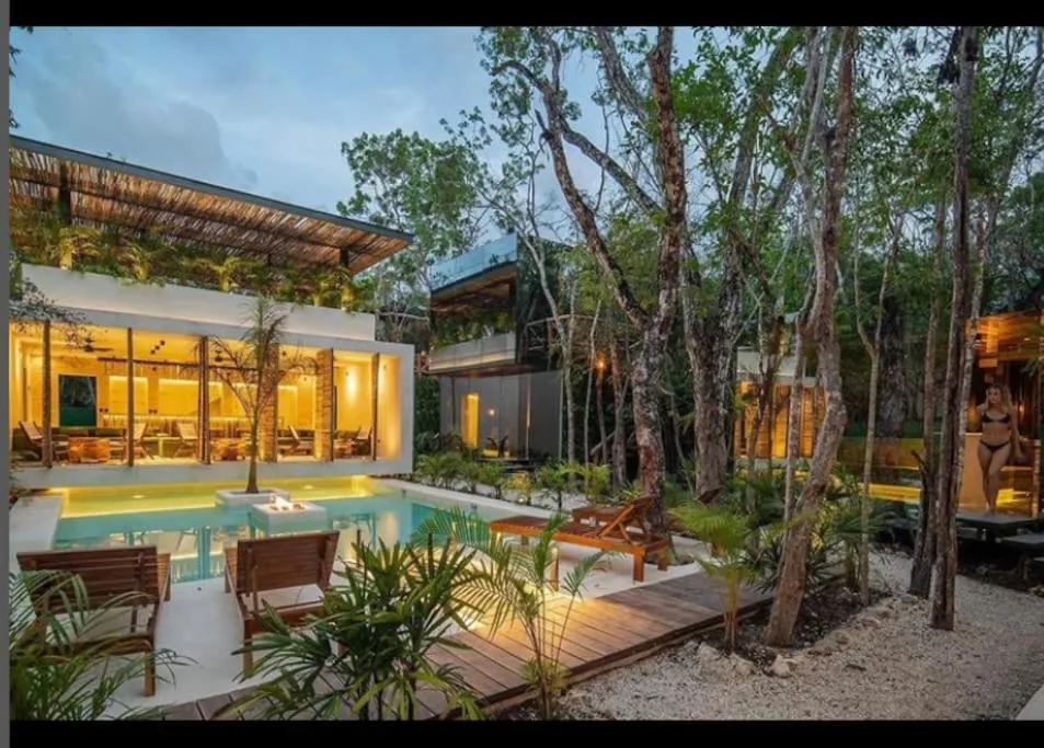Image of Reflective jungle treehouse with plunge pool